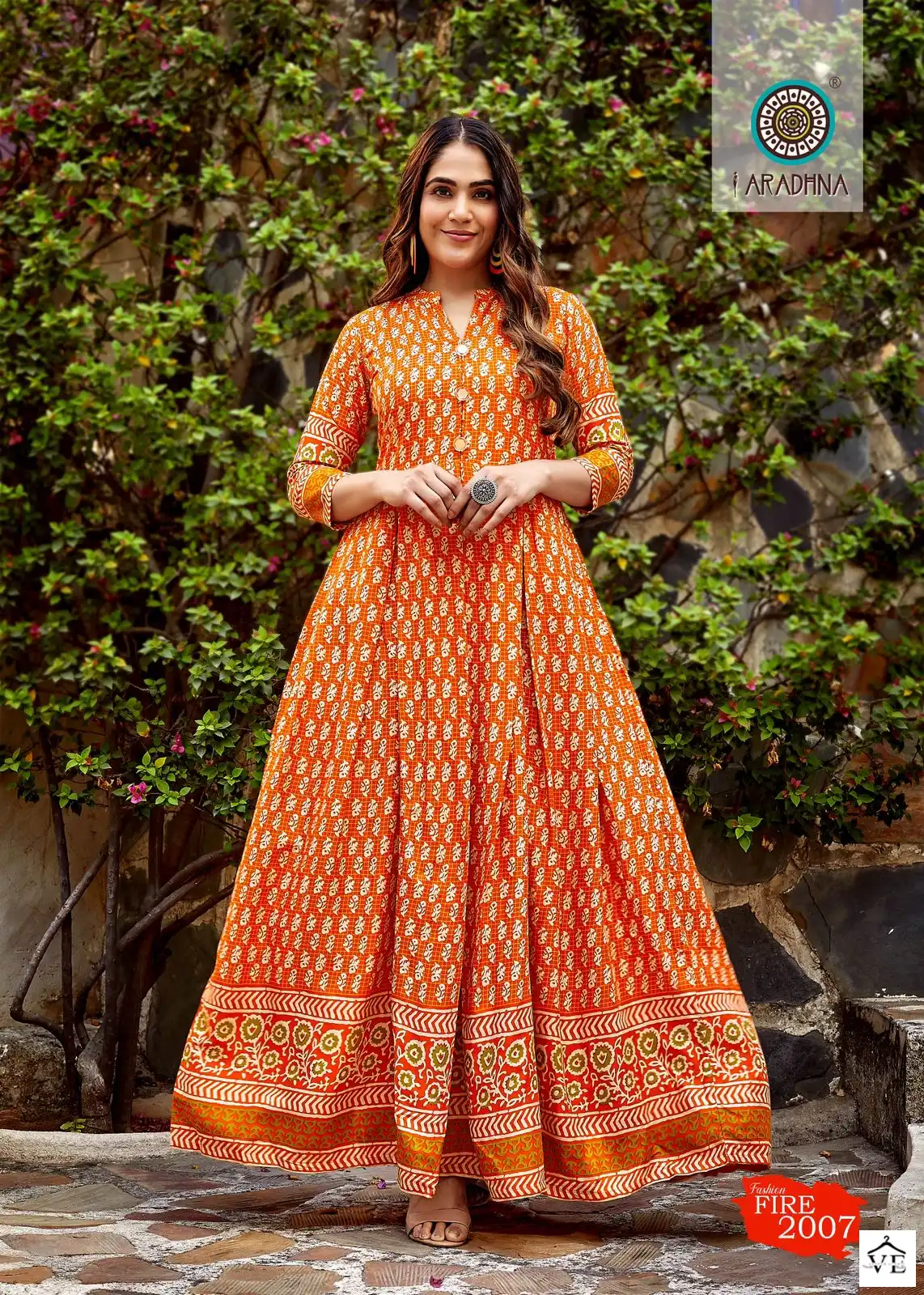 Aradhna Fashion Fire Vol 2 Rayon Print Wholesale Long Gown Catalog — Wholesale Kurtis, MPA wholesale from Surat - Gallery Image 7