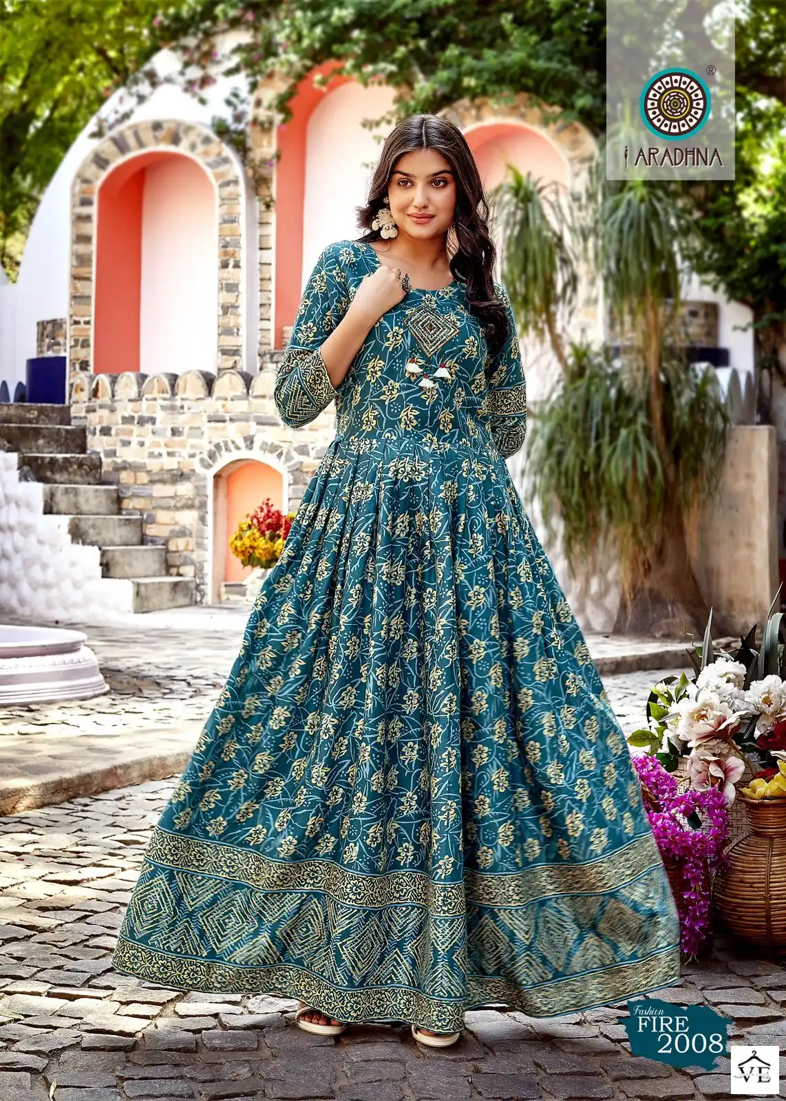 Aradhna Fashion Fire Vol 2 Rayon Print Wholesale Long Gown Catalog — Wholesale Kurtis, MPA wholesale from Surat - Gallery Image 8