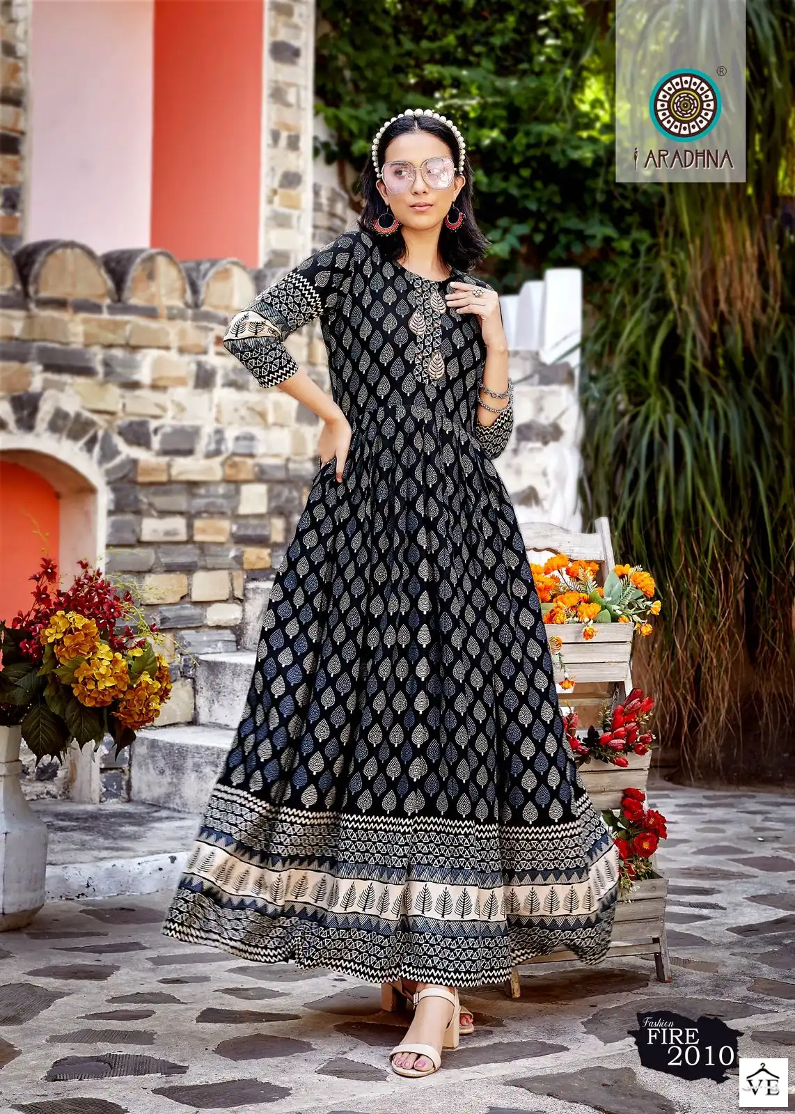 Aradhna Fashion Fire Vol 2 Rayon Print Wholesale Long Gown Catalog — Wholesale Kurtis, MPA wholesale from Surat - Gallery Image 9
