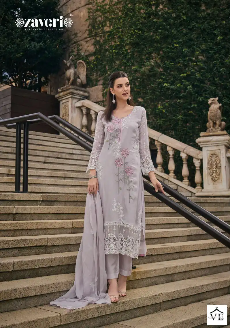 Zaveri Femina Soft Organza Wholesale Readymade Suits Catalog — Wholesale Salwar Suits, MPA wholesale from Surat - Gallery Image 3