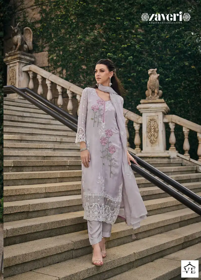 Zaveri Femina Soft Organza Wholesale Readymade Suits Catalog — Wholesale Salwar Suits, MPA wholesale from Surat - Gallery Image 5