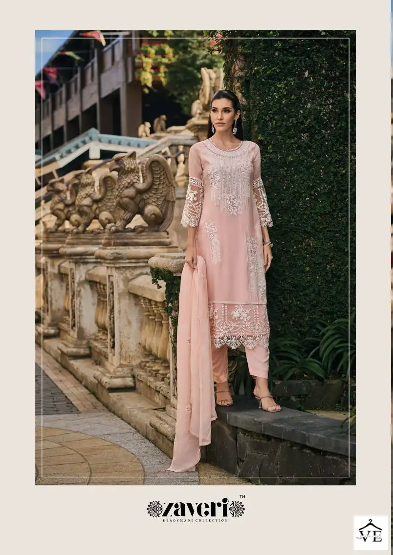 Zaveri Femina Soft Organza Wholesale Readymade Suits Catalog — Wholesale Salwar Suits, MPA wholesale from Surat - Gallery Image 6