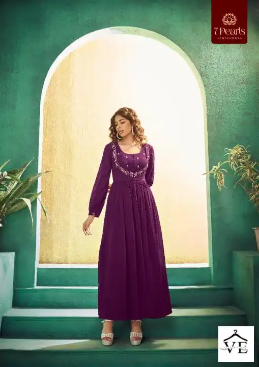 7 Pearls Festiva Gorgette Wholesale Gown Catalog — Wholesale Kurtis, MPA wholesale from Surat - Gallery Image 2
