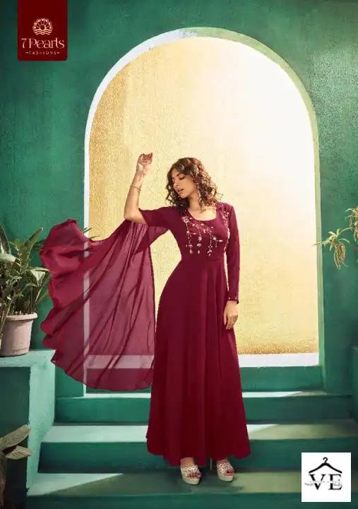 7 Pearls Festiva Gorgette Wholesale Gown Catalog — Wholesale Kurtis, MPA wholesale from Surat - Gallery Image 4