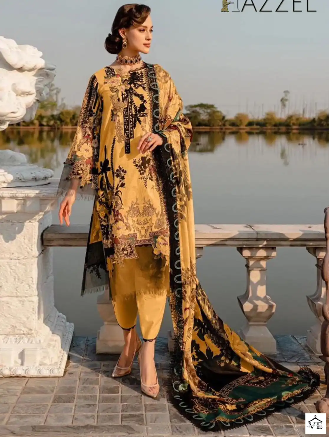 Hazzel Firdous Colours Cotton Wholesale Embroidery Work Pakistani Salwar Suit Catalog — Wholesale Salwar Suits, MPA wholesale from Surat — view 1