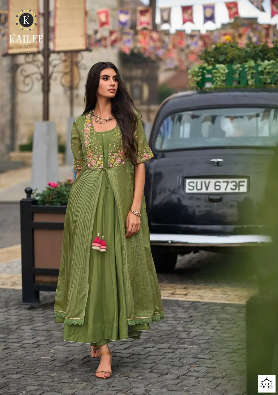 Kailee Fashion Floral Pure Viscose Organza Silk Wholesale Gown Catalog — Wholesale Salwar Suits, Kailee Fashion wholesale from Surat — view 2