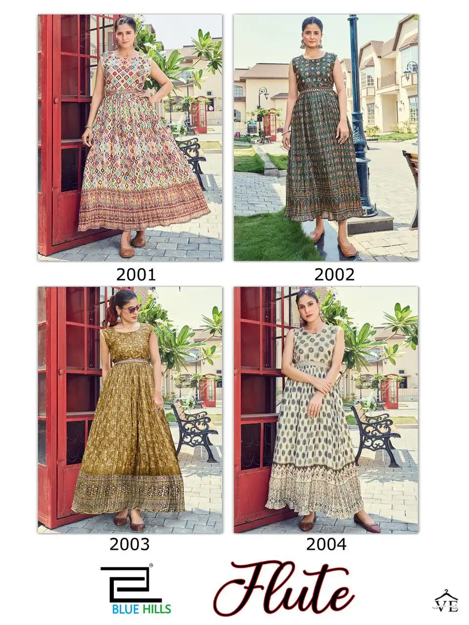 Blue Hills Flute Chinon Wholesale Kurti Catalog — Wholesale Kurtis, Blue Hills wholesale from Surat — view 6