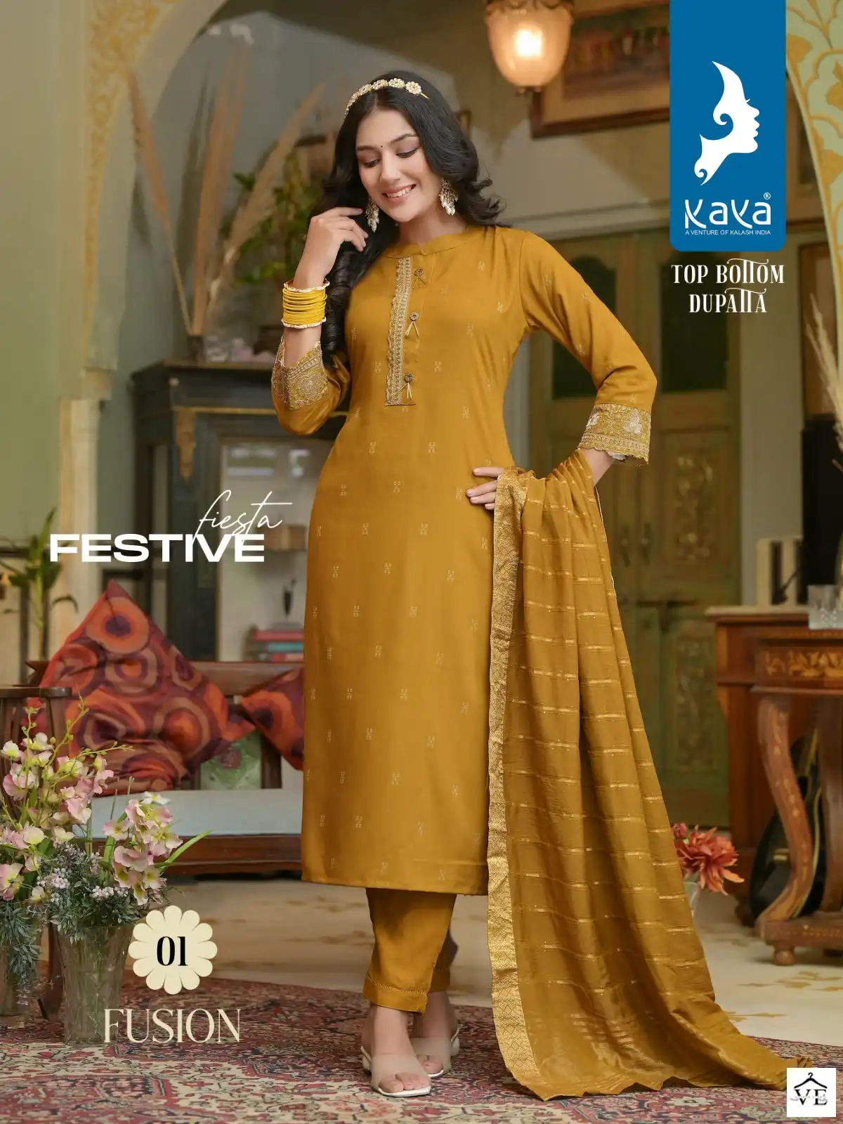 Kaya Fusion Rayon Wholesale Readymade Salwar Suit Catalog — Wholesale Salwar Suits, MPA wholesale from Surat - Gallery Image 6