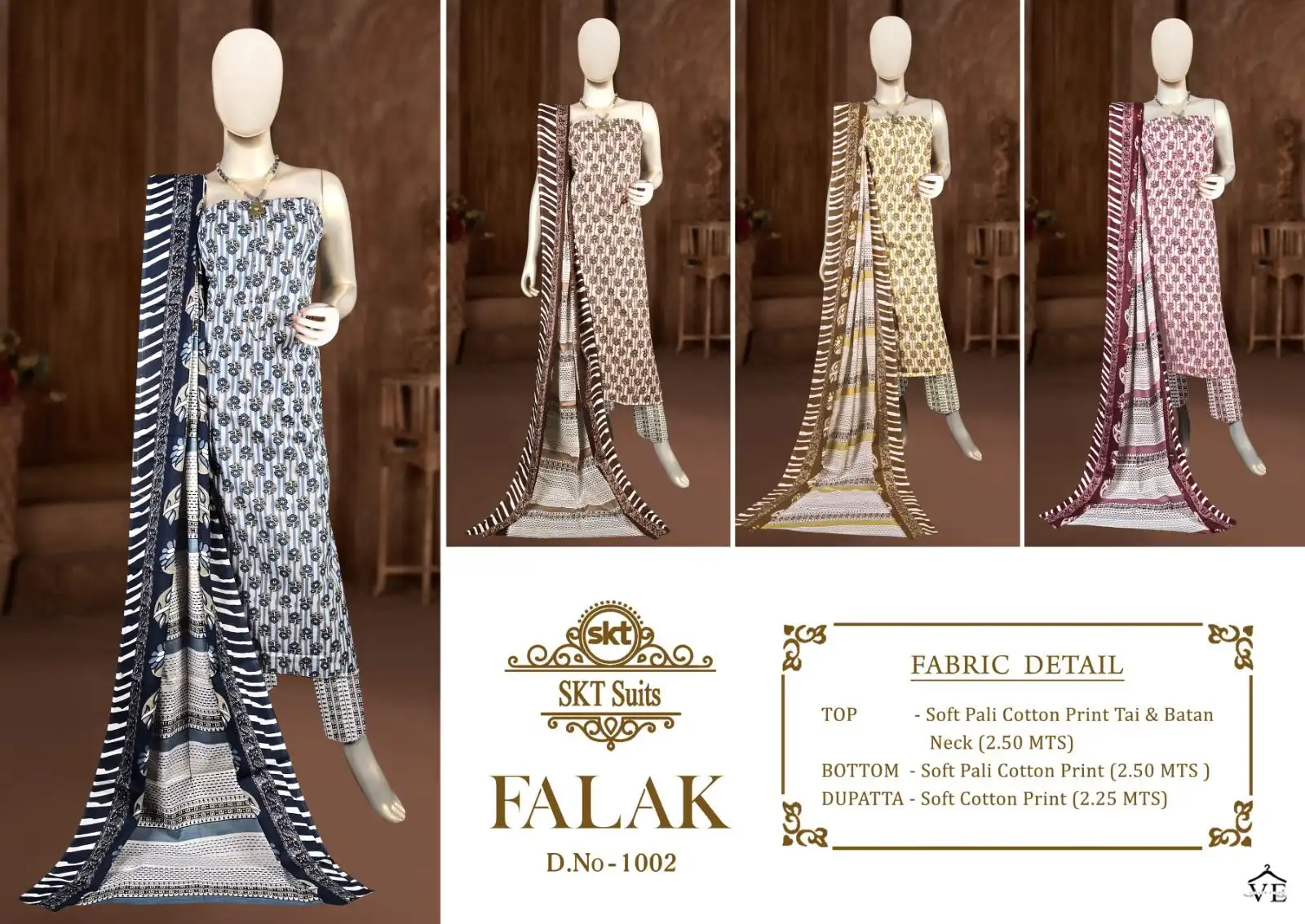 Skt Suits Falak-1002 Soft Pali Cotton Wholesale Dress Material Catalog — Wholesale Salwar Suits, MPA wholesale from Surat — view 2