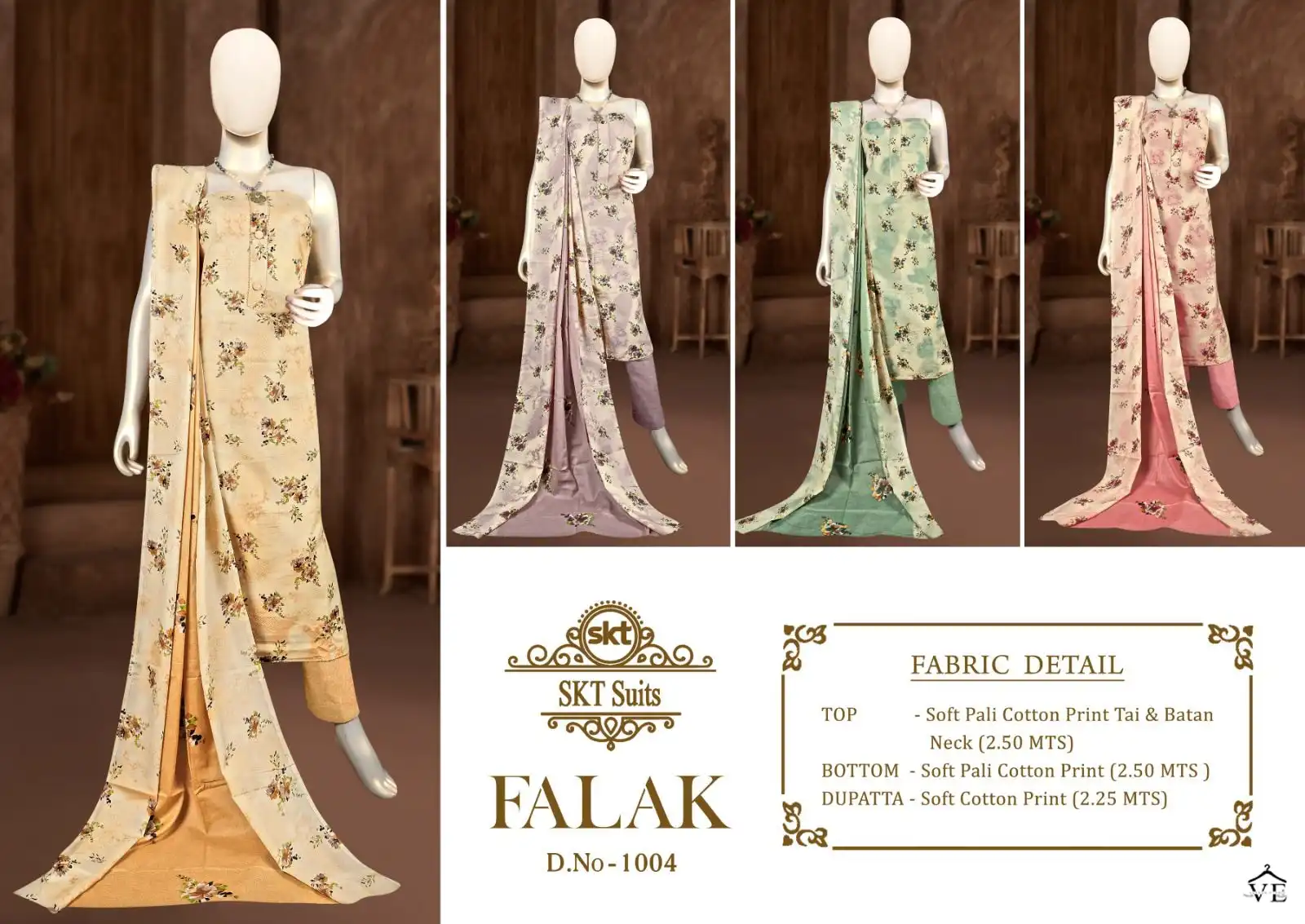 Skt Suits Falak-1004 Soft Pali Cotton Wholesale Dress Material Catalog — Wholesale Salwar Suits, MPA wholesale from Surat — view 2