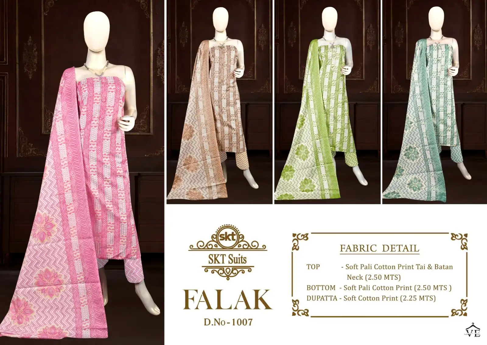 Skt Suits Falak-1007 Soft Pali Cotton Wholesale Dress Material Catalog — Wholesale Salwar Suits, MPA wholesale from Surat — view 2