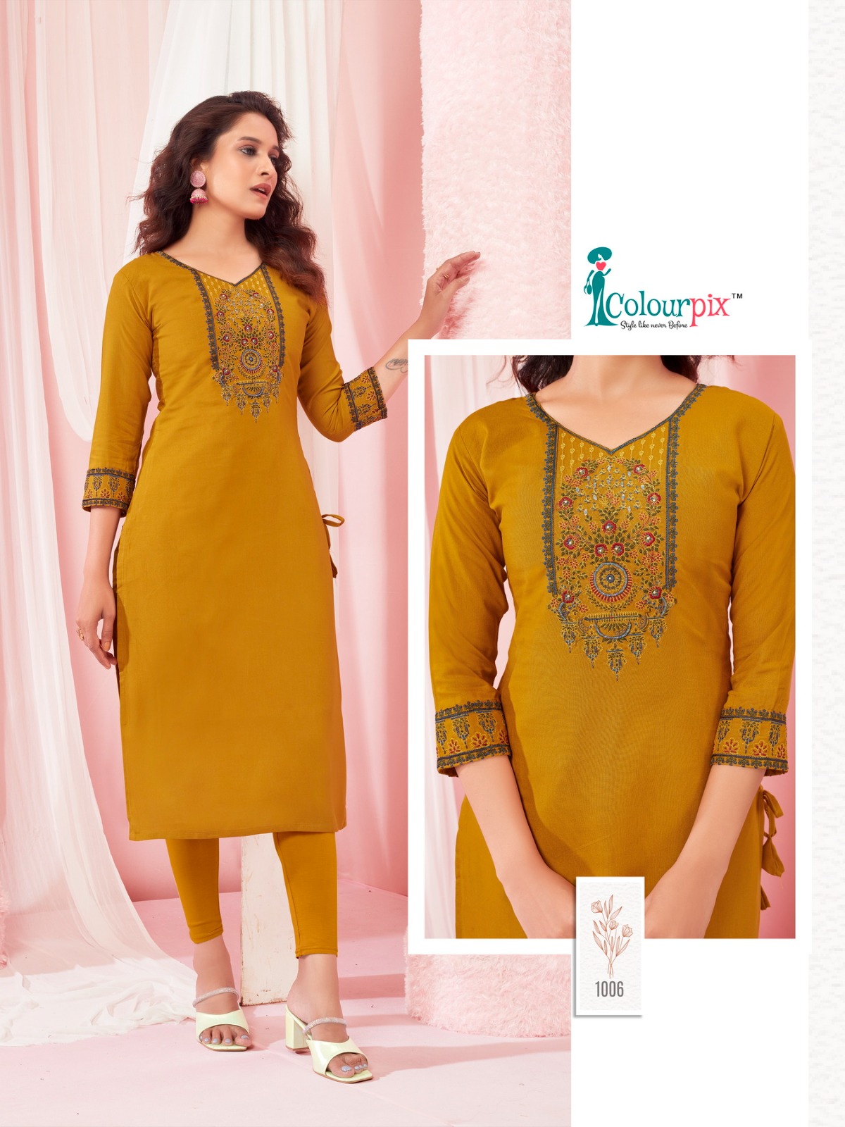 Colourpix Five Star Fancy Heavy Rayon Wholesale Fancy Kurtis Catalog — Wholesale Kurtis, MPA wholesale from Surat - Gallery Image 3