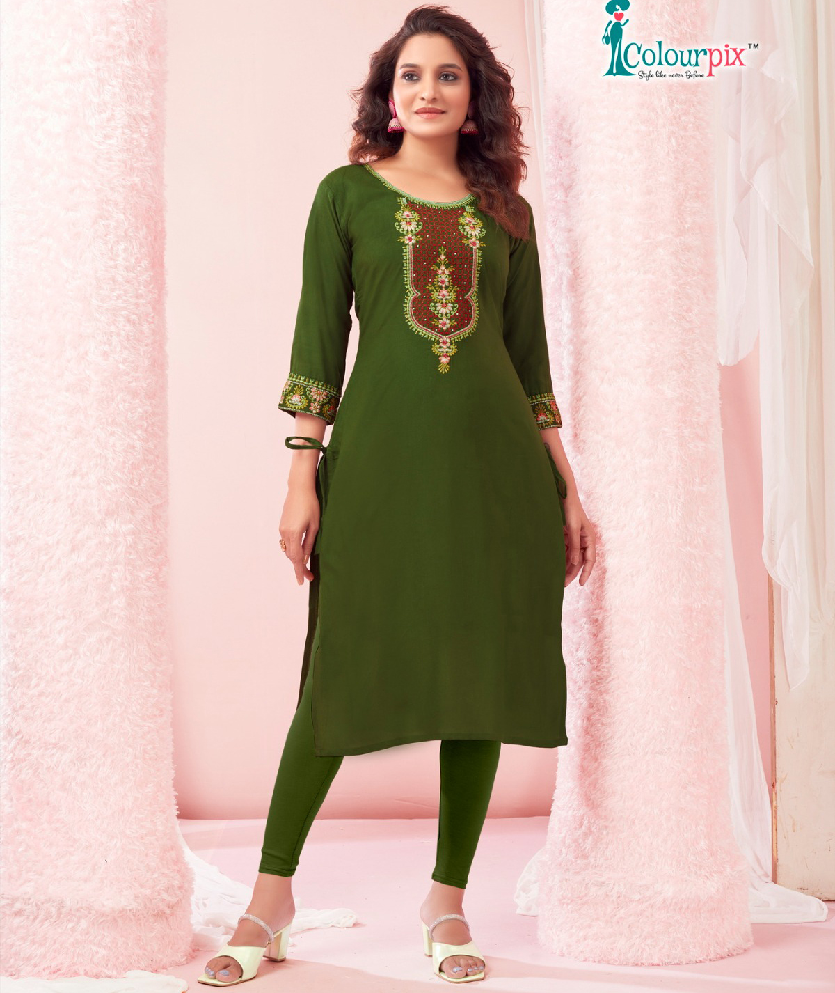 Colourpix Five Star Fancy Heavy Rayon Wholesale Fancy Kurtis Catalog — Wholesale Kurtis, MPA wholesale from Surat — view 1