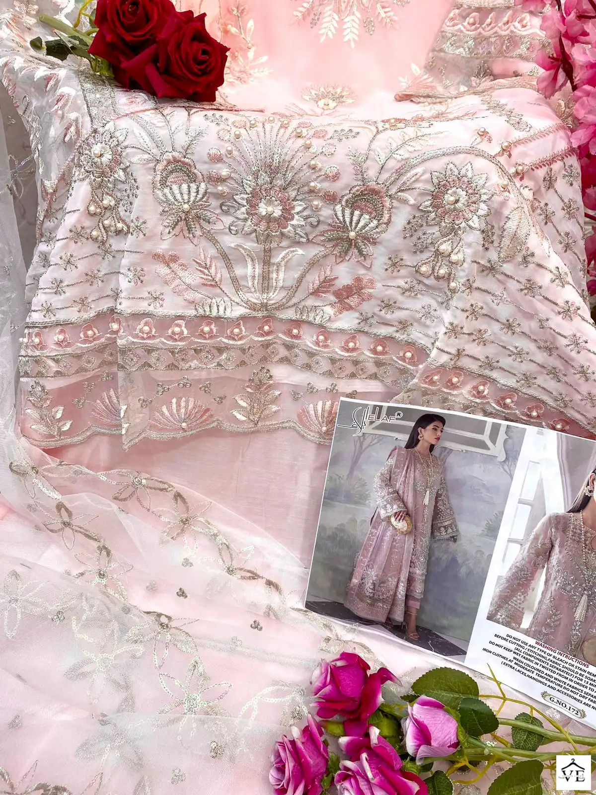 Elaf G-172 Heavy Faux Georgette Wholesale Pakistani Suit — Wholesale Salwar Suits, MPA wholesale from Surat - Gallery Image 3