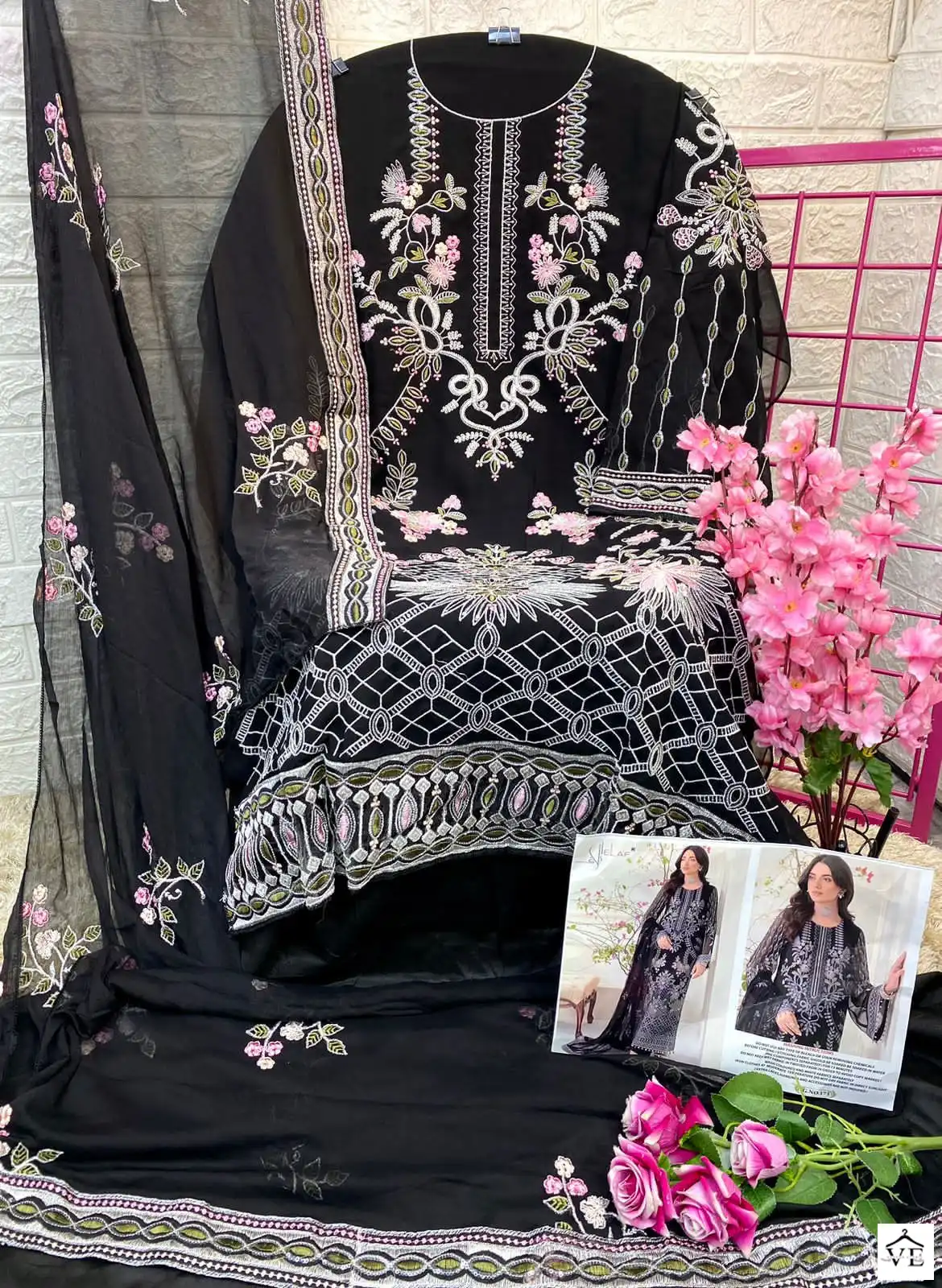 Elaf G-173 Heavy Faux Georgette Wholesale Pakistani Suit — Wholesale Salwar Suits, MPA wholesale from Surat - Gallery Image 2