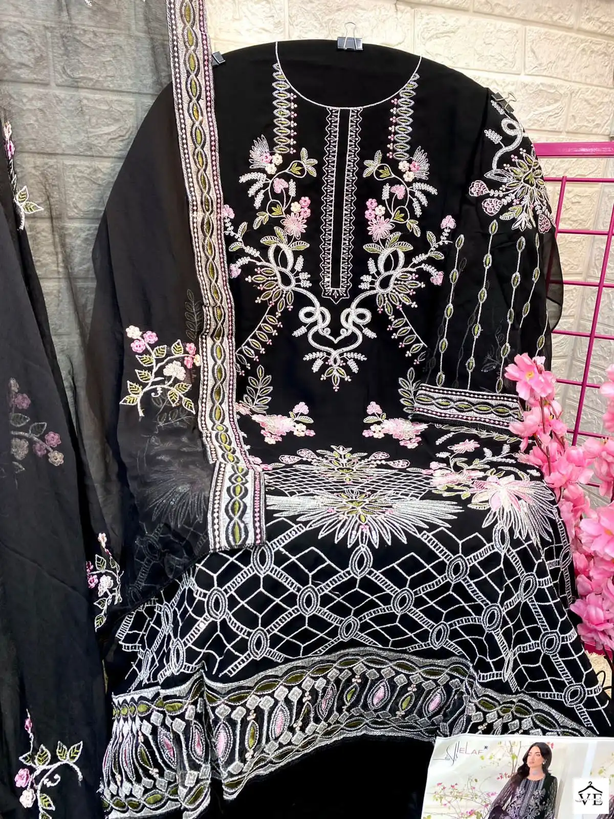 Elaf G-173 Heavy Faux Georgette Wholesale Pakistani Suit — Wholesale Salwar Suits, MPA wholesale from Surat - Gallery Image 3
