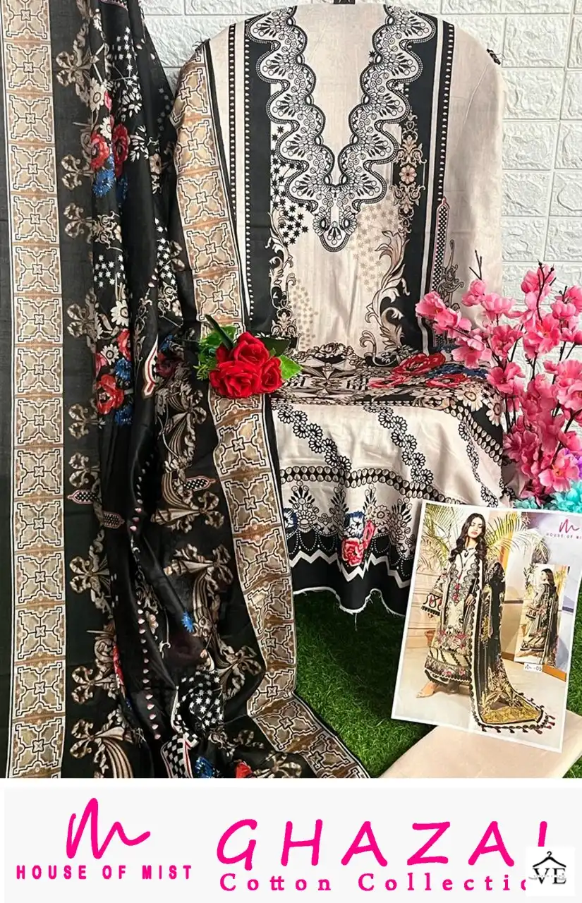 House Of Mist Ghazal Cotton Collection Pure Cotton Wholesale Pakistani Salwar Suit Catalog — Wholesale Salwar Suits, MPA wholesale from Surat - Gallery Image 9