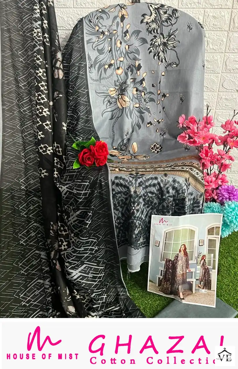 House Of Mist Ghazal Cotton Collection Pure Cotton Wholesale Pakistani Salwar Suit Catalog — Wholesale Salwar Suits, MPA wholesale from Surat - Gallery Image 11