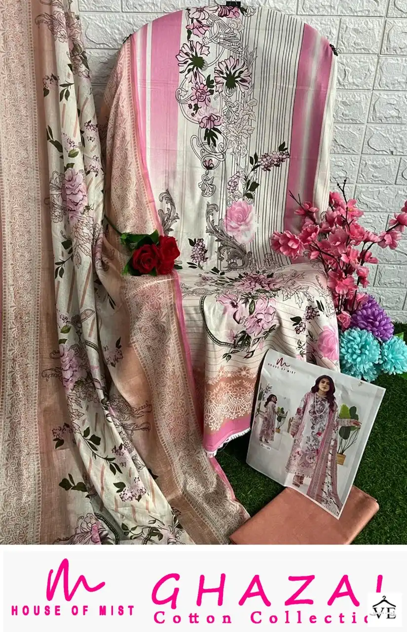 House Of Mist Ghazal Cotton Collection Pure Cotton Wholesale Pakistani Salwar Suit Catalog — Wholesale Salwar Suits, MPA wholesale from Surat - Gallery Image 8