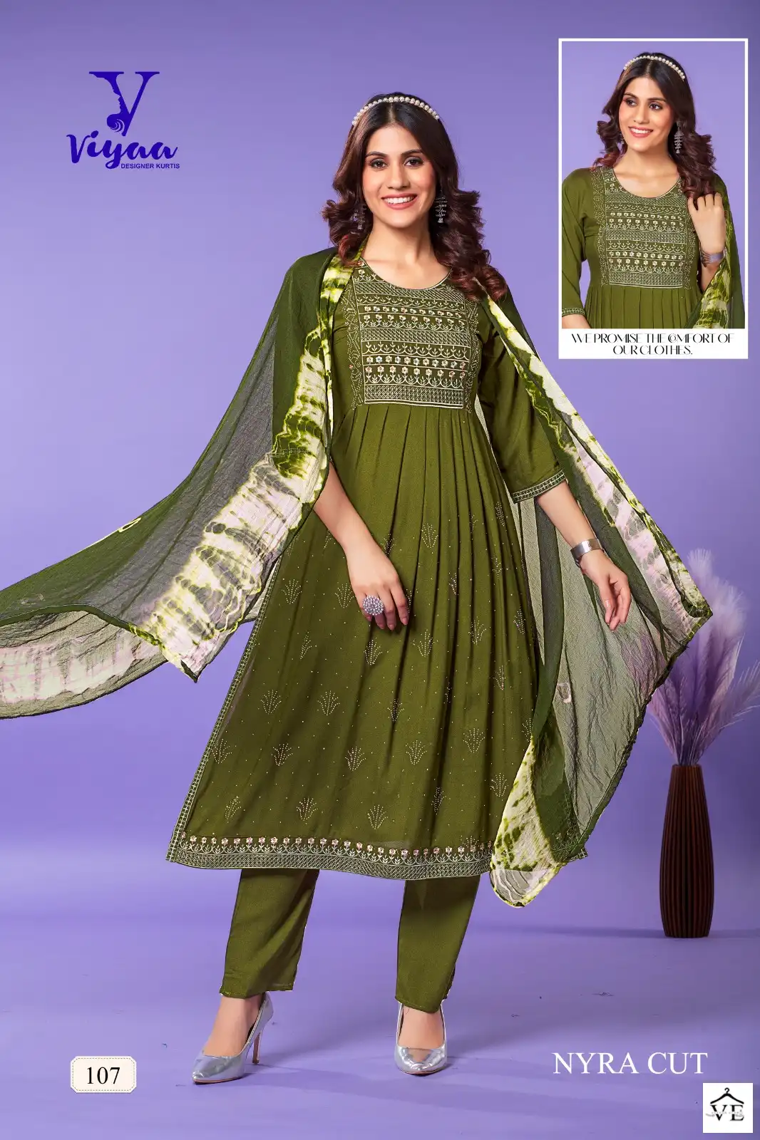 Viyaa Designer Glamour V1 Pure Rayon Wholesale Readymade Salwar Suit Catalog — Wholesale Salwar Suits, MPA wholesale from Surat - Gallery Image 3