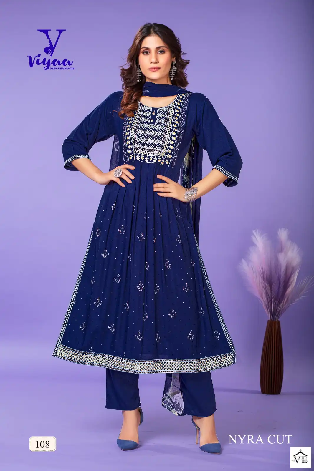 Viyaa Designer Glamour V1 Pure Rayon Wholesale Readymade Salwar Suit Catalog — Wholesale Salwar Suits, MPA wholesale from Surat - Gallery Image 4