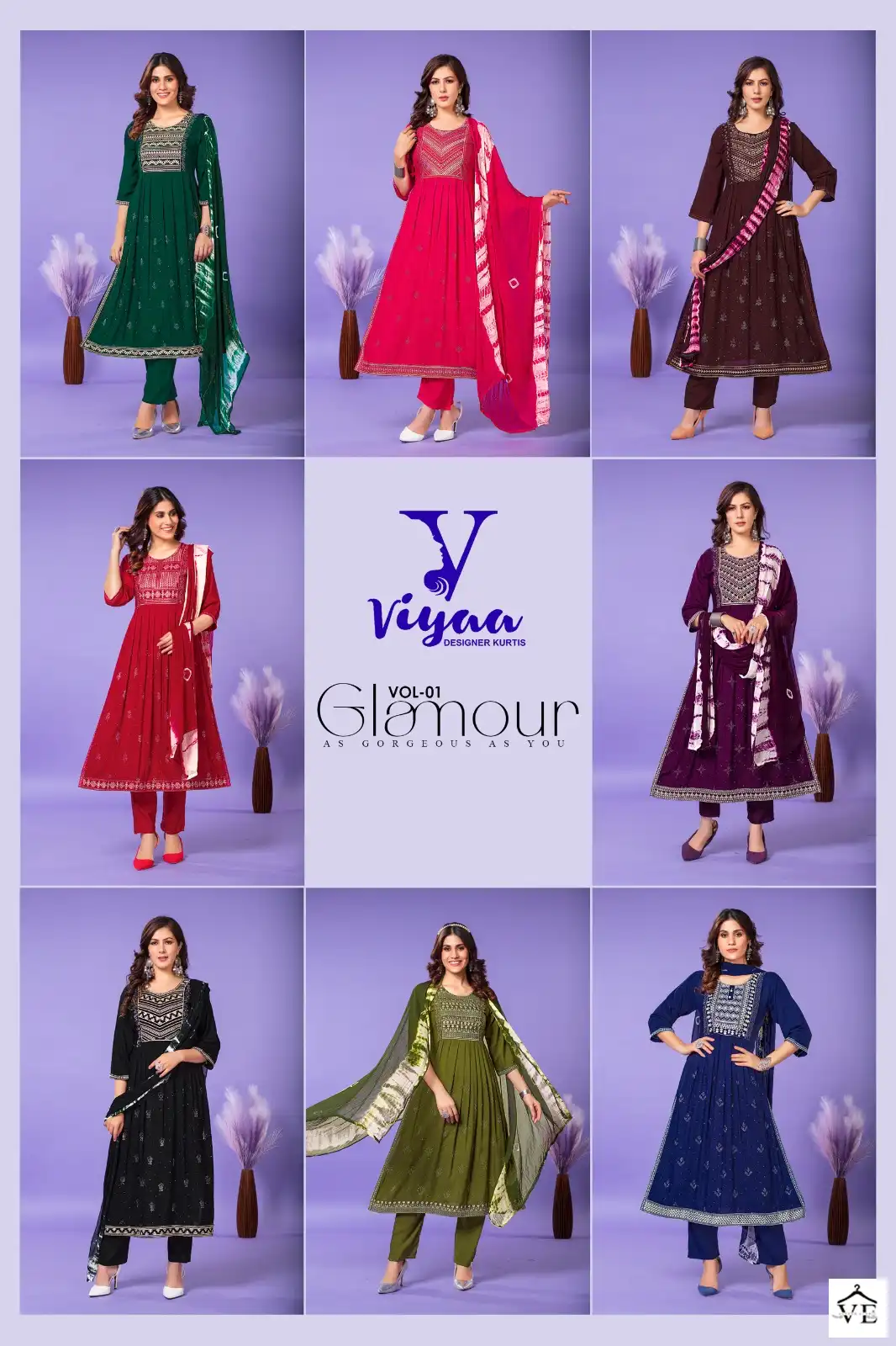 Viyaa Designer Glamour V1 Pure Rayon Wholesale Readymade Salwar Suit Catalog — Wholesale Salwar Suits, MPA wholesale from Surat — view 9