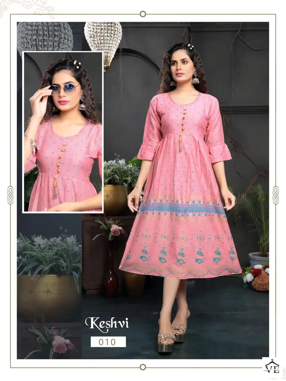 Vardan Ethnic Golden Keshvi Rayon Wholesale Long Kurtis Catalog — Wholesale Kurtis, MPA wholesale from Surat — view 10