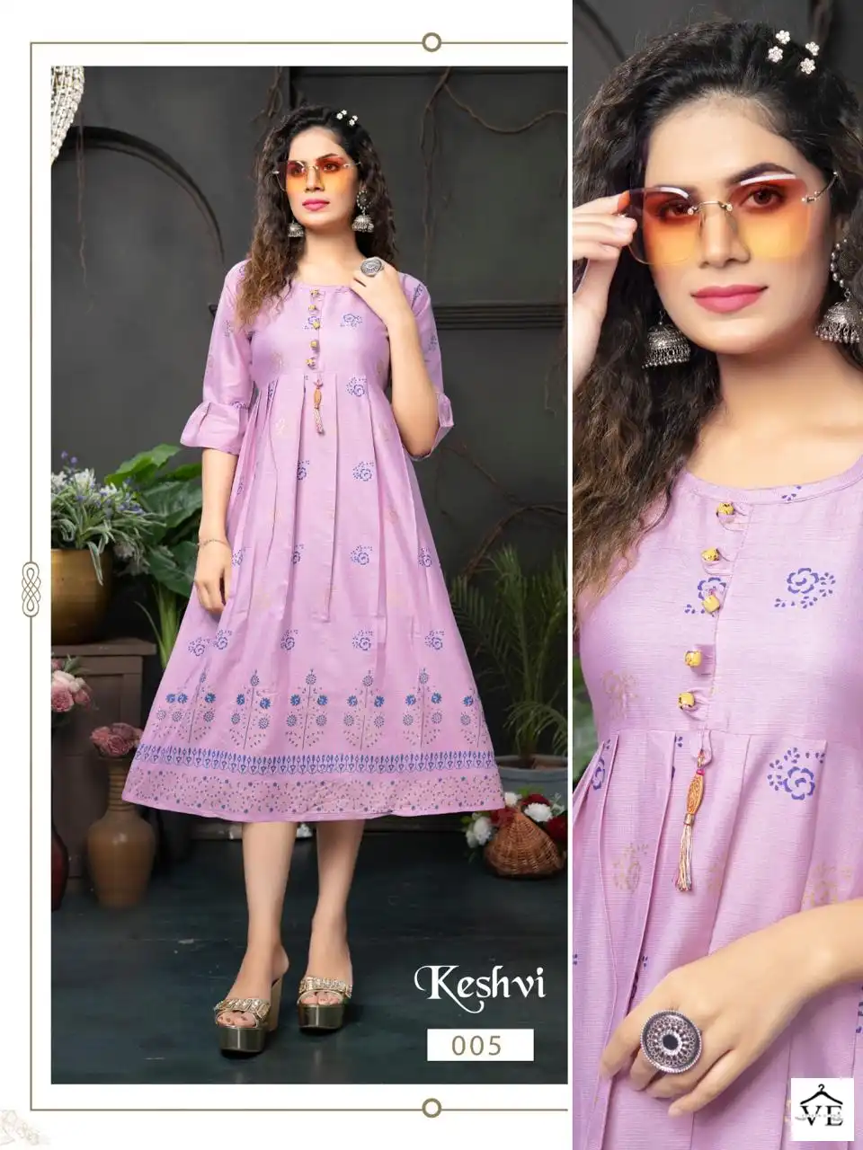 Vardan Ethnic Golden Keshvi Rayon Wholesale Long Kurtis Catalog — Wholesale Kurtis, MPA wholesale from Surat - Gallery Image 6