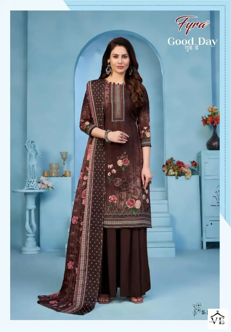 Fyra Good Day Vol 6 Cotton Wholesale Warovski Work Salwar Suit Catalog — Wholesale Salwar Suits, MPA wholesale from Surat — view 3