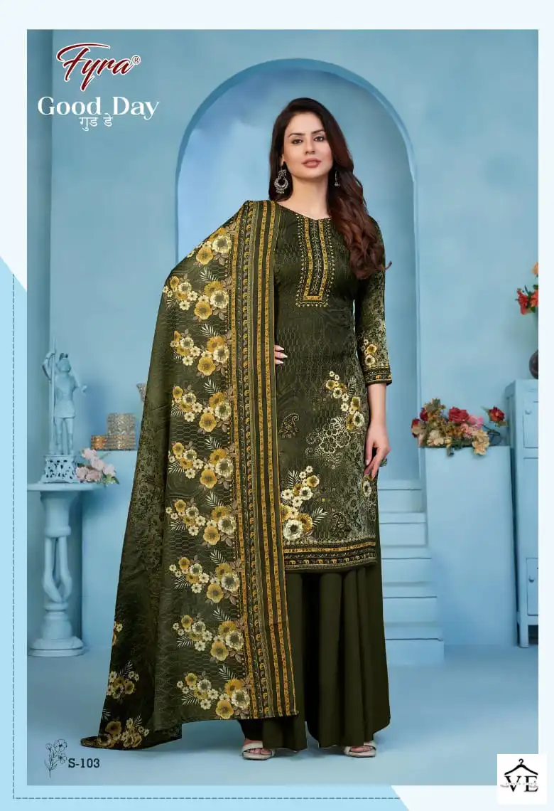 Fyra Good Day Vol 6 Cotton Wholesale Warovski Work Salwar Suit Catalog — Wholesale Salwar Suits, MPA wholesale from Surat — view 4