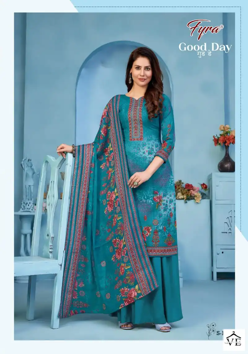 Fyra Good Day Vol 6 Cotton Wholesale Warovski Work Salwar Suit Catalog — Wholesale Salwar Suits, MPA wholesale from Surat — view 7