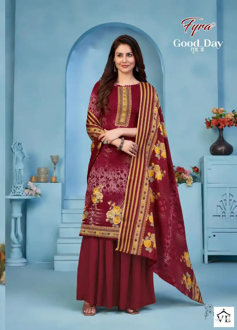 Fyra Good Day Vol 6 Cotton Wholesale Warovski Work Salwar Suit Catalog — Wholesale Salwar Suits, MPA wholesale from Surat — view 8