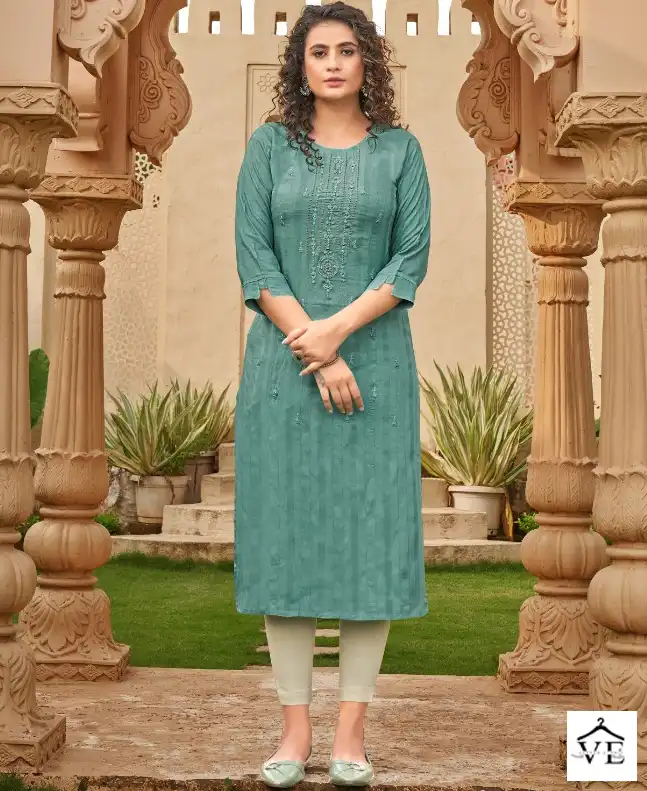 Kalaroop Gravity Heavy Rayon Wholesale Designer Kurtis Catalog — Wholesale Kurtis, MPA wholesale from Surat — view 1