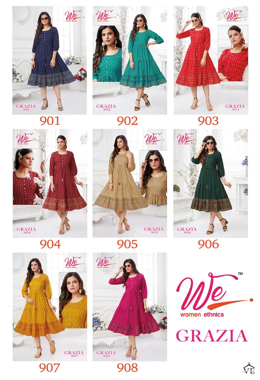 We Grazia Fancy Rayon Wholesale Kurtis Catalog — Wholesale Kurtis, MPA wholesale from Surat — view 9