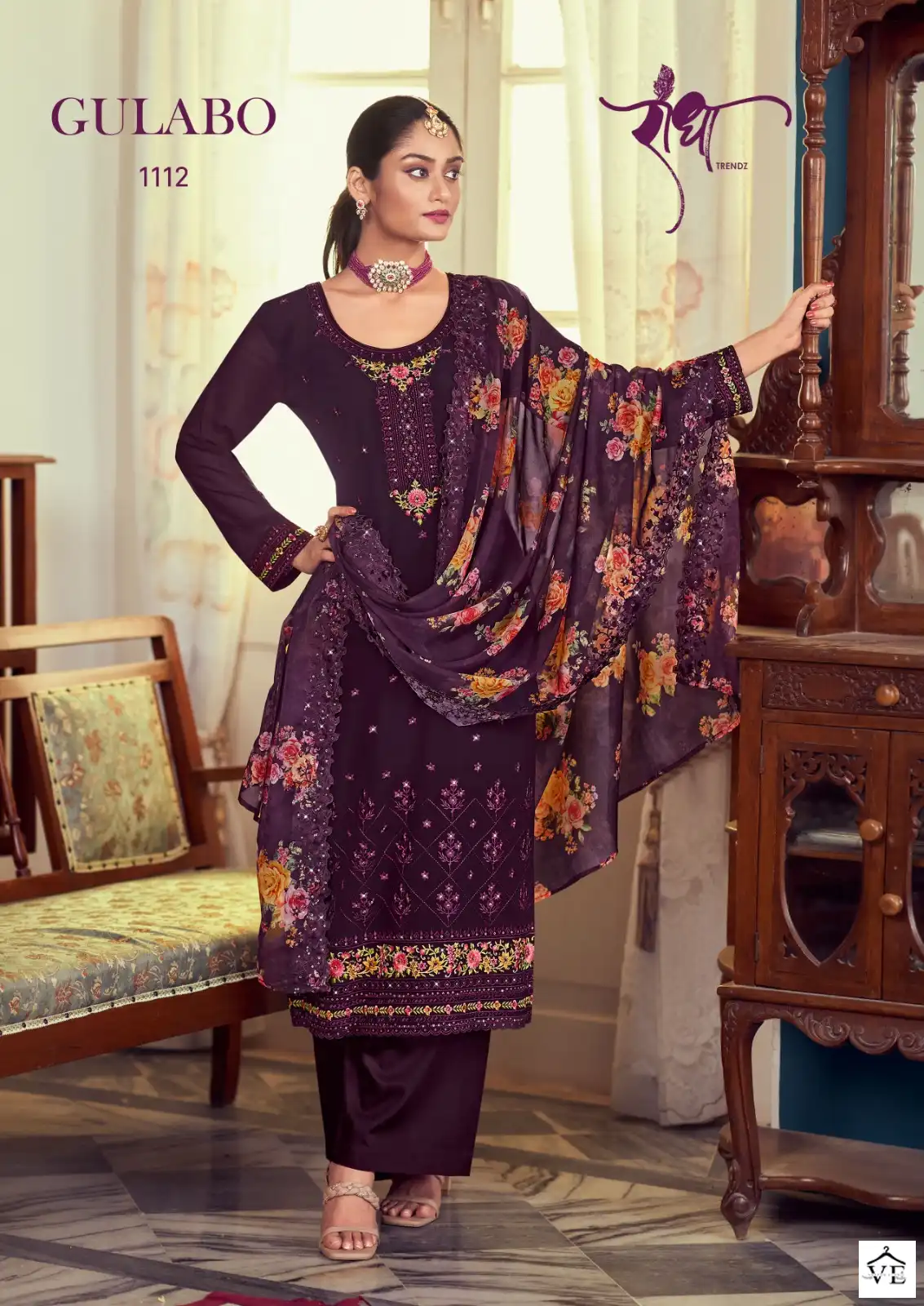 Radha Trendz Gulabo Georgette Wholesale Designer Suits Catalog — Wholesale Salwar Suits, MPA wholesale from Surat - Gallery Image 3