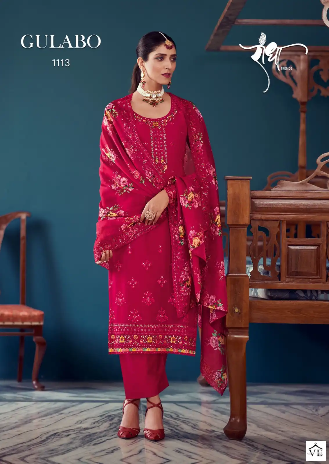 Radha Trendz Gulabo Georgette Wholesale Designer Suits Catalog — Wholesale Salwar Suits, MPA wholesale from Surat - Gallery Image 4
