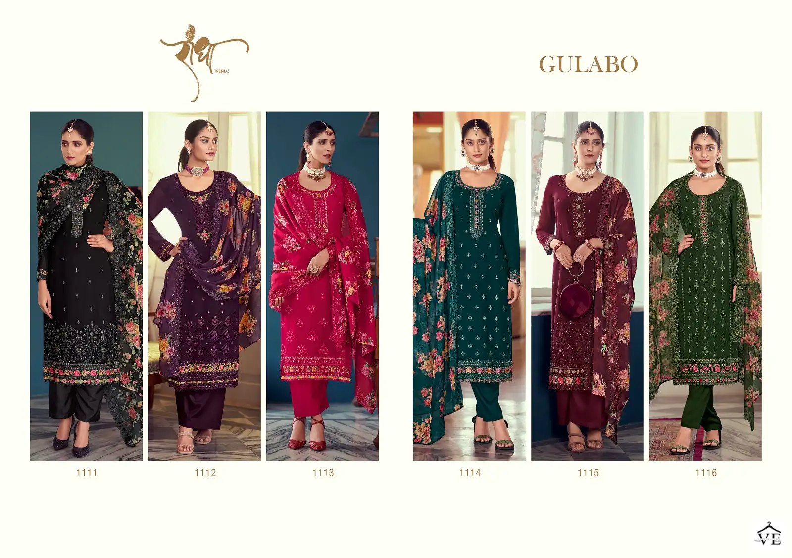 Radha Trendz Gulabo Georgette Wholesale Designer Suits Catalog — Wholesale Salwar Suits, MPA wholesale from Surat — view 7