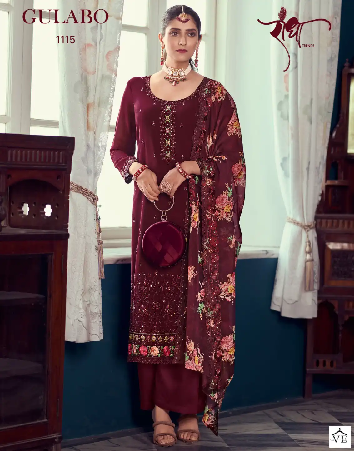 Radha Trendz Gulabo Georgette Wholesale Designer Suits Catalog — Wholesale Salwar Suits, MPA wholesale from Surat — view 1