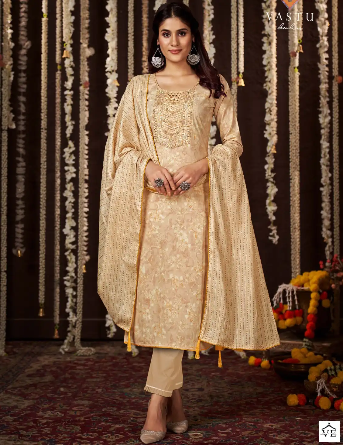 Vastu Tex Gulmohar Vol 1 Lawn Cotton Wholesale Fancy Work Salwar Suit Catalog — Wholesale Salwar Suits, MPA wholesale from Surat — view 1