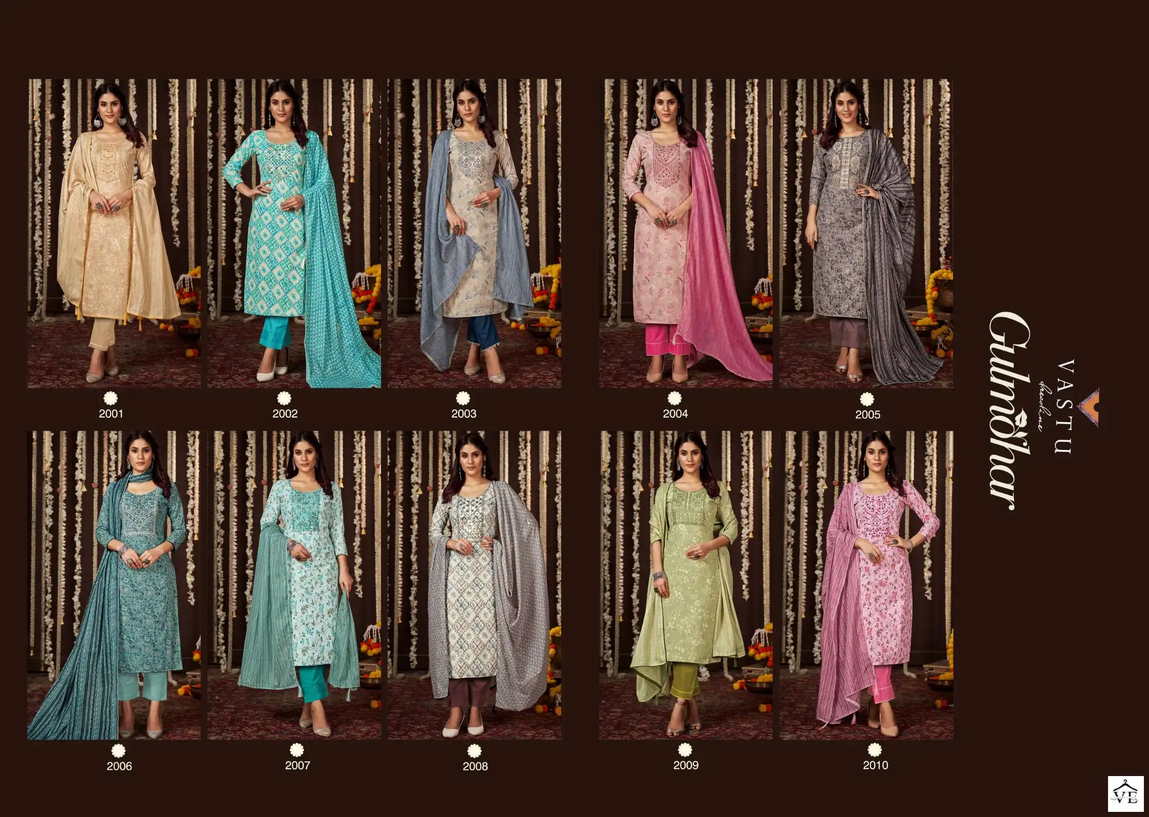 Vastu Tex Gulmohar Vol 1 Lawn Cotton Wholesale Fancy Work Salwar Suit Catalog — Wholesale Salwar Suits, MPA wholesale from Surat — view 11