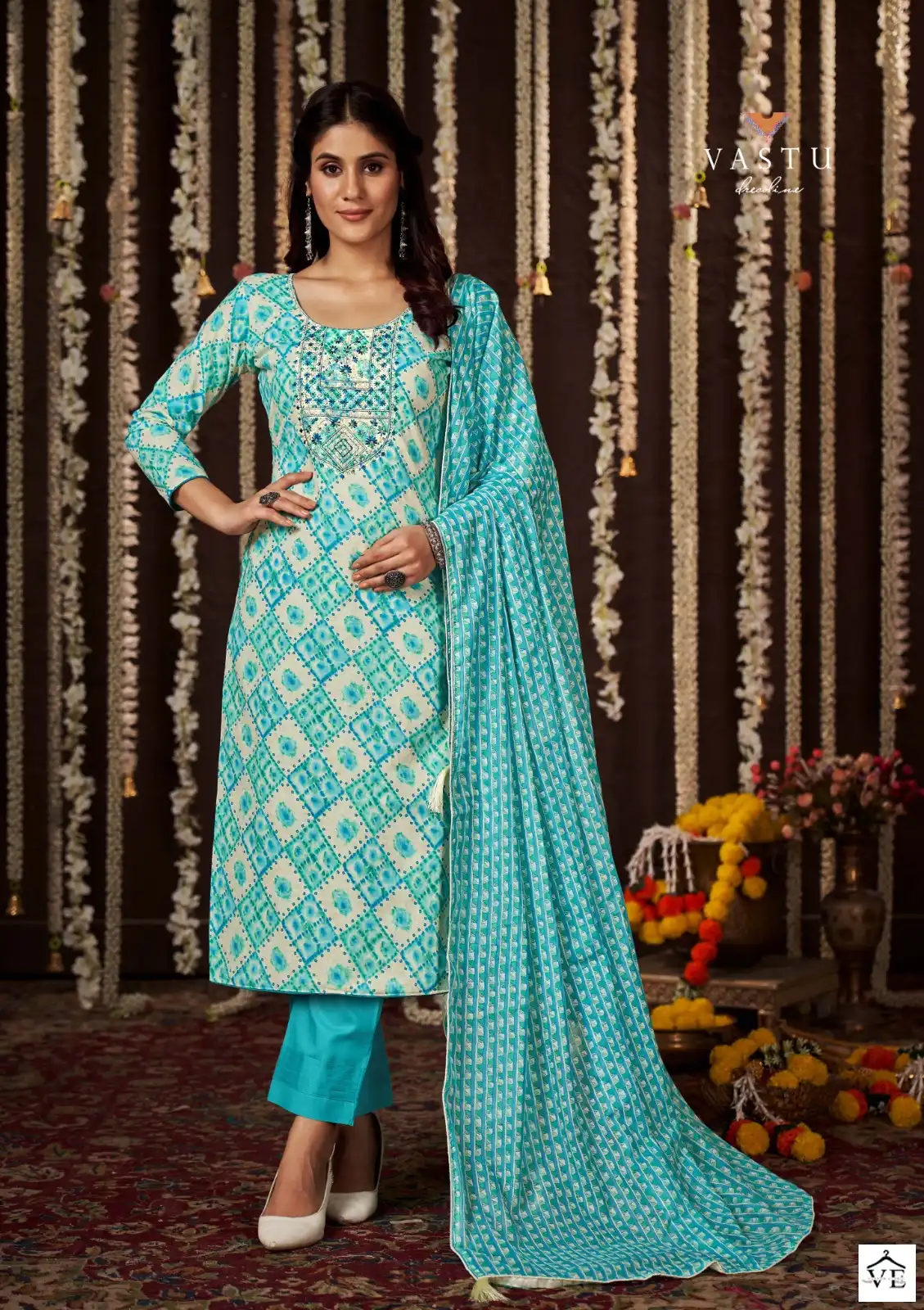 Vastu Tex Gulmohar Vol 1 Lawn Cotton Wholesale Fancy Work Salwar Suit Catalog — Wholesale Salwar Suits, MPA wholesale from Surat - Gallery Image 2