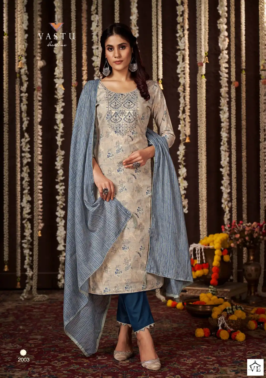 Vastu Tex Gulmohar Vol 1 Lawn Cotton Wholesale Fancy Work Salwar Suit Catalog — Wholesale Salwar Suits, MPA wholesale from Surat - Gallery Image 3
