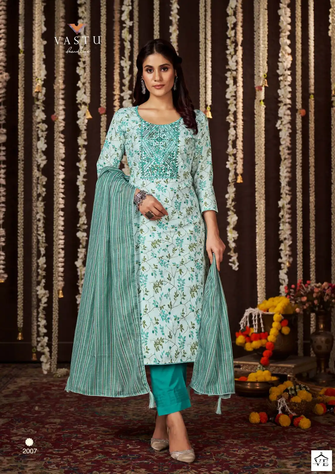 Vastu Tex Gulmohar Vol 1 Lawn Cotton Wholesale Fancy Work Salwar Suit Catalog — Wholesale Salwar Suits, MPA wholesale from Surat - Gallery Image 7