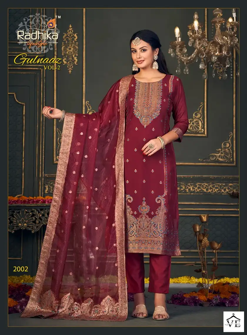 Radhika Lifestyle Gulnaaz Vol 2 Organza Wholesale Hand Work Designer Readymade Salwar Suit Catalog — Wholesale Salwar Suits, MPA wholesale from Surat - Gallery Image 2