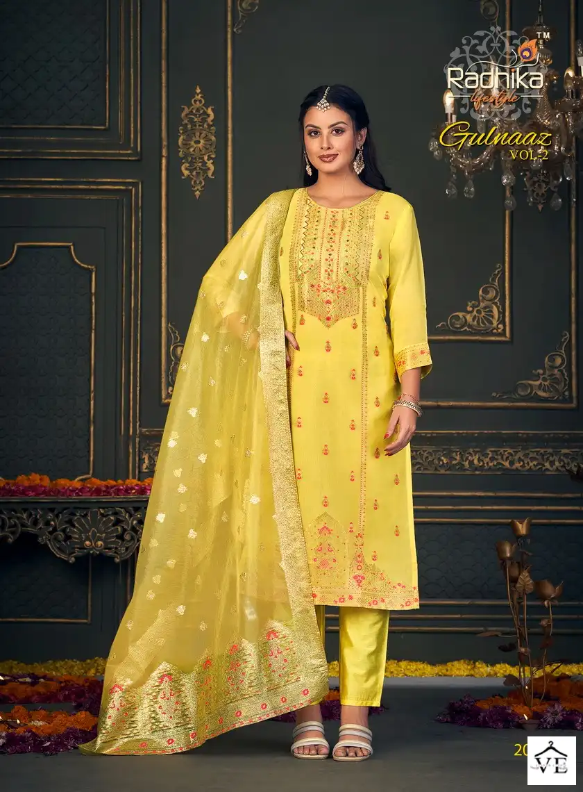Radhika Lifestyle Gulnaaz Vol 2 Organza Wholesale Hand Work Designer Readymade Salwar Suit Catalog — Wholesale Salwar Suits, MPA wholesale from Surat - Gallery Image 3