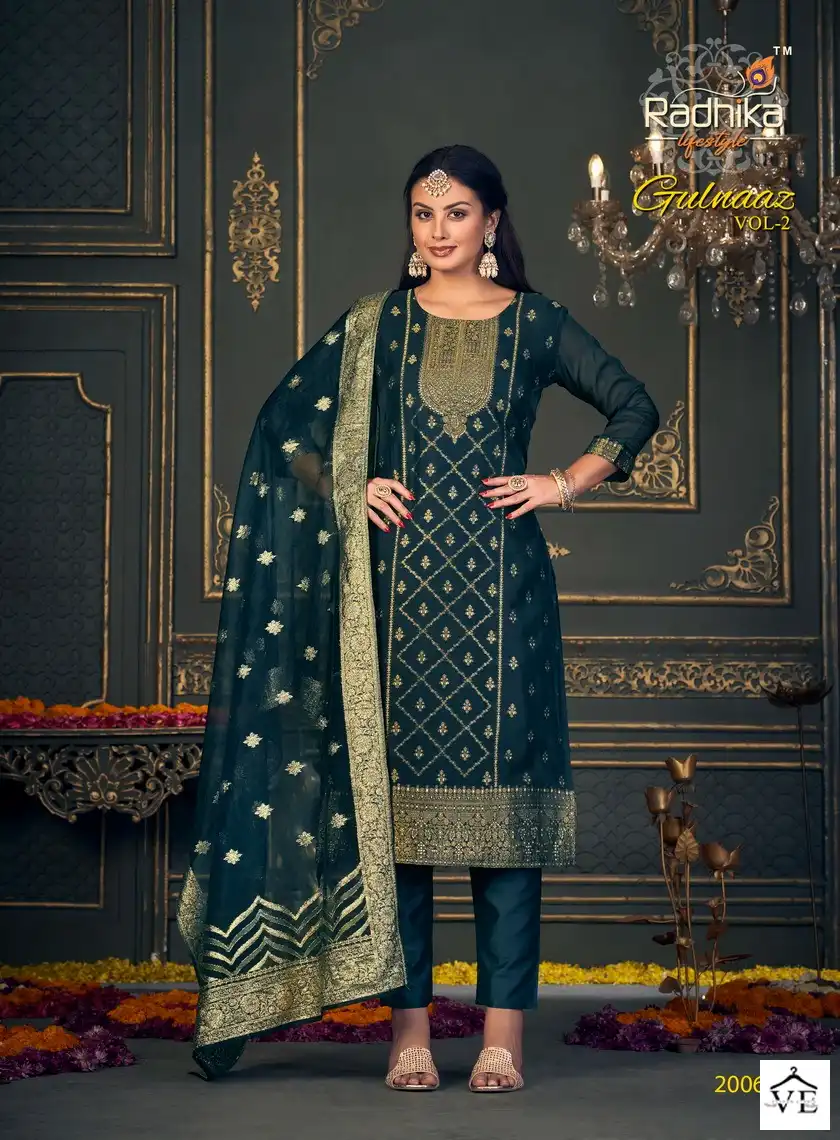 Radhika Lifestyle Gulnaaz Vol 2 Organza Wholesale Hand Work Designer Readymade Salwar Suit Catalog — Wholesale Salwar Suits, MPA wholesale from Surat - Gallery Image 5