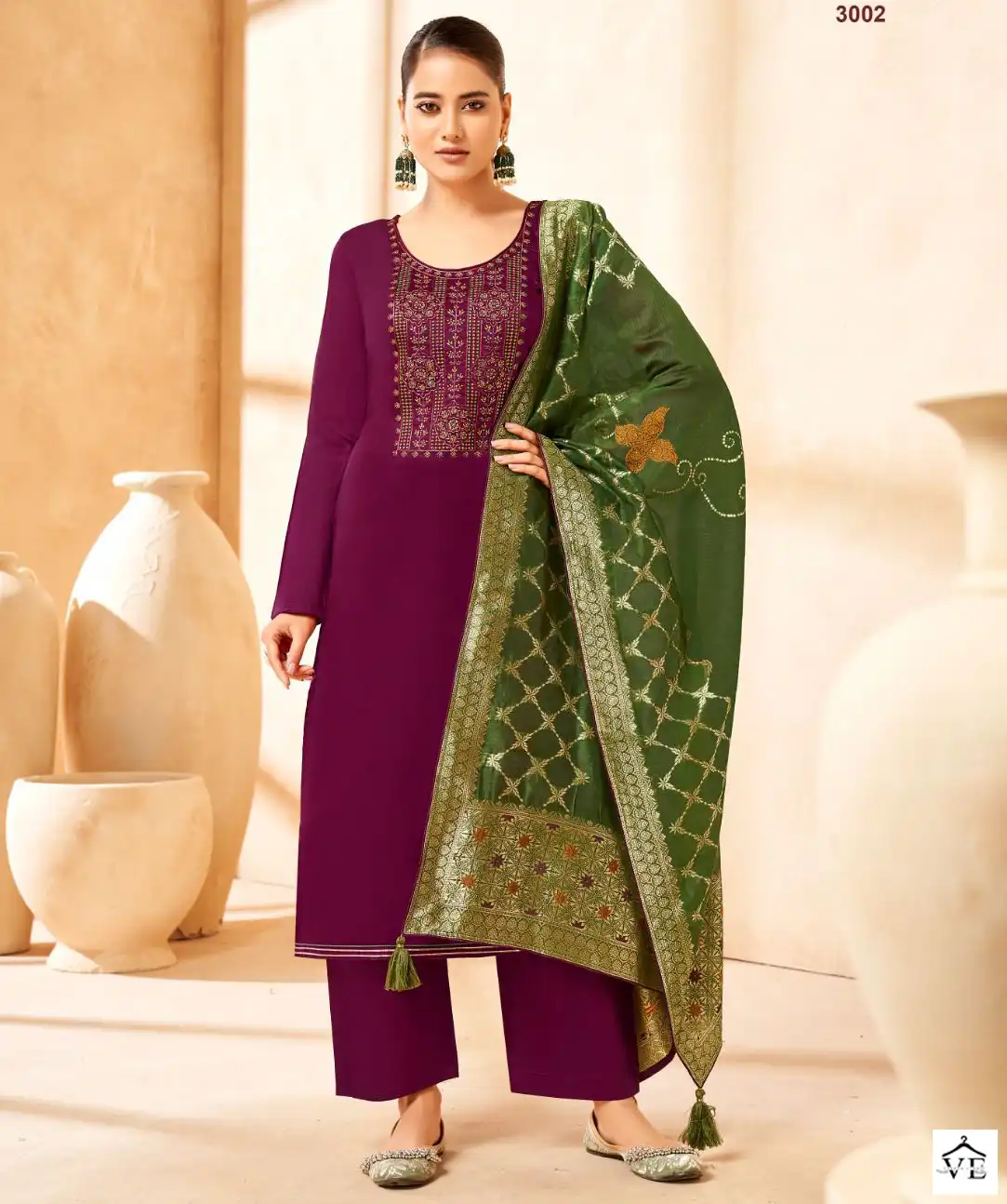 Suryajyoti Guzarish Vol 3 Jam Satin Wholesale Neck Embroidery Work Salwar Suit Catalog — Wholesale Salwar Suits, MPA wholesale from Surat — view 1