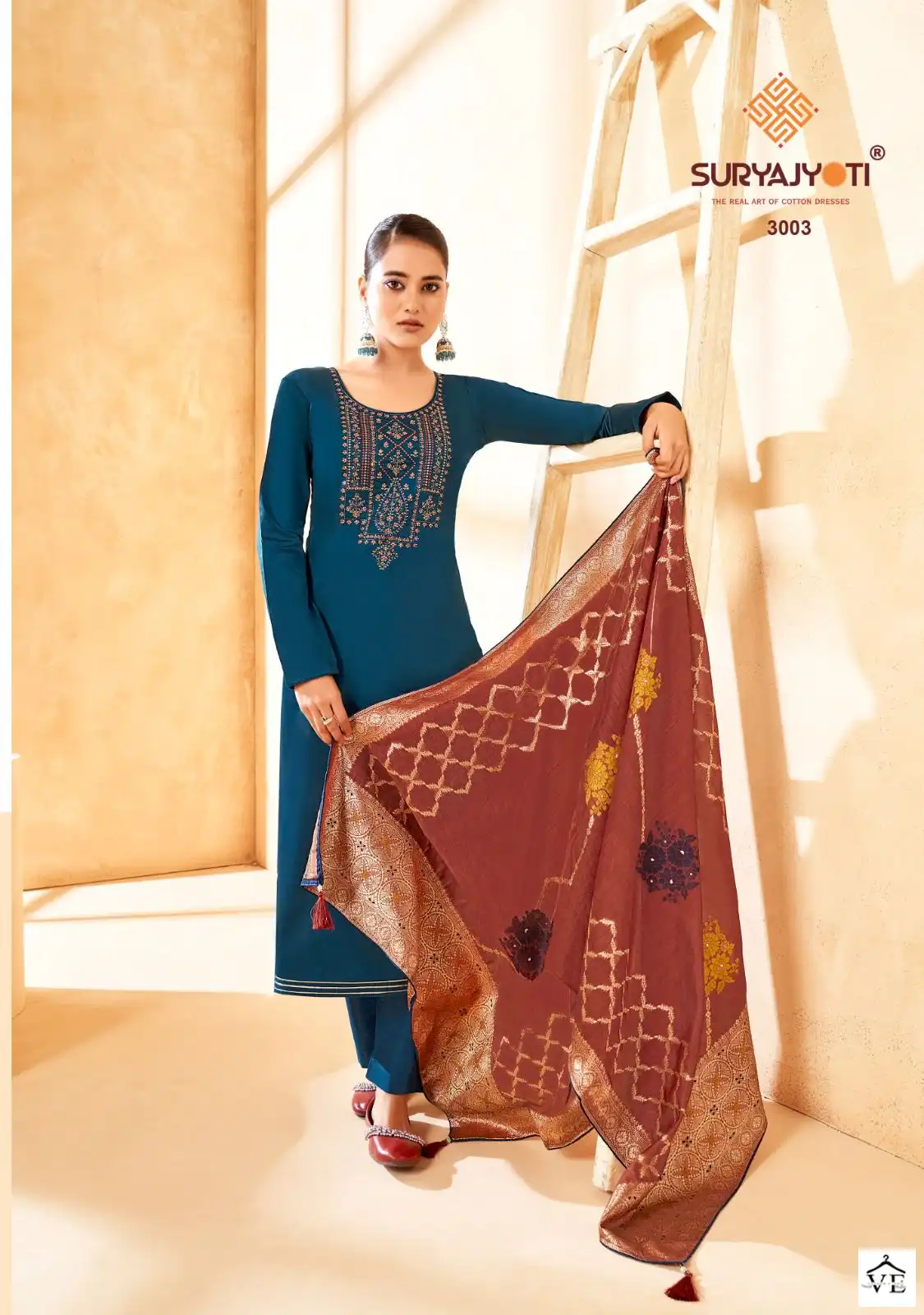 Suryajyoti Guzarish Vol 3 Jam Satin Wholesale Neck Embroidery Work Salwar Suit Catalog — Wholesale Salwar Suits, MPA wholesale from Surat - Gallery Image 3