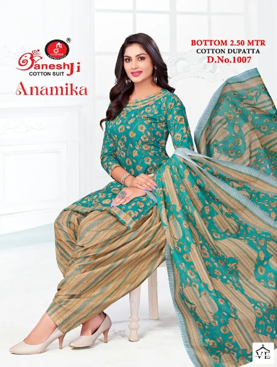 Ganeshji Anamika Patiyala Vol 1 Cotton Wholesale Salwar Suit Catalog — Wholesale Salwar Suits, MPA wholesale from Surat - Gallery Image 7