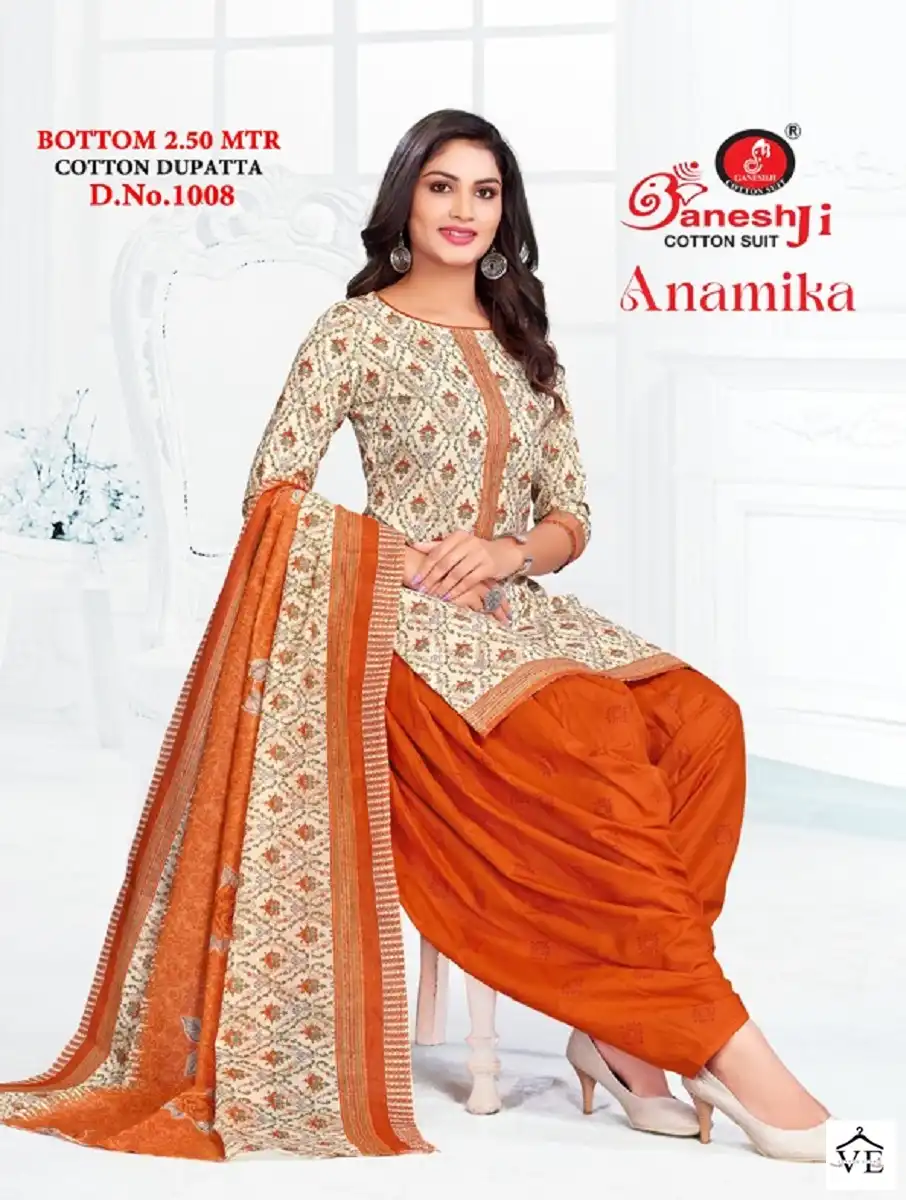 Ganeshji Anamika Patiyala Vol 1 Cotton Wholesale Salwar Suit Catalog — Wholesale Salwar Suits, MPA wholesale from Surat - Gallery Image 8